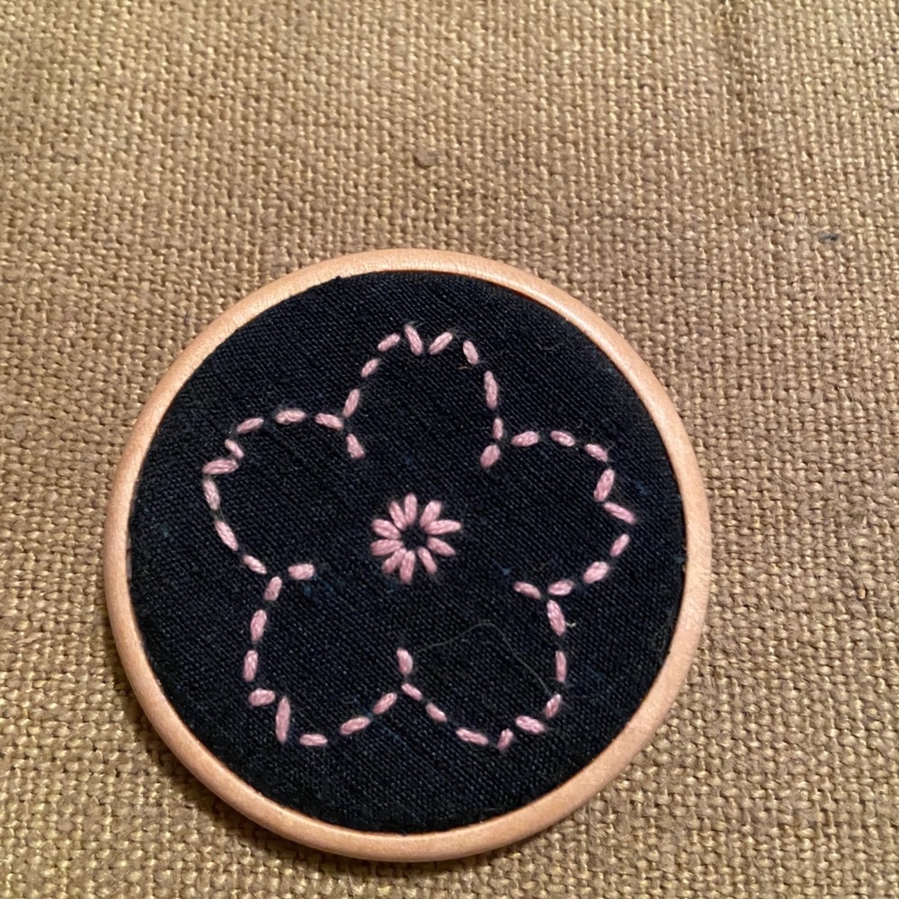 Hand Embroidered Sashiko Brooch